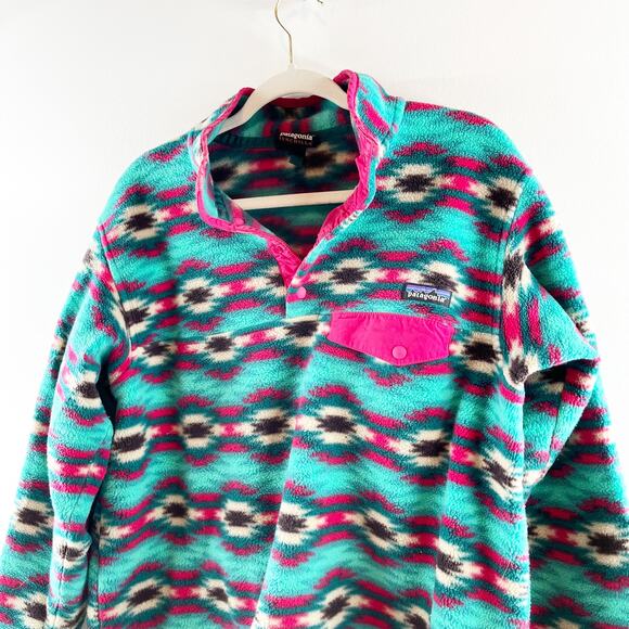 Patagonia T Snap Synchilla Long Sleeve Fleece Jacket Wild Desert Green XL - Picture 7 of 9